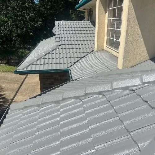 Concrete tile roof after restoration and recoating — Blue Mountains completed project